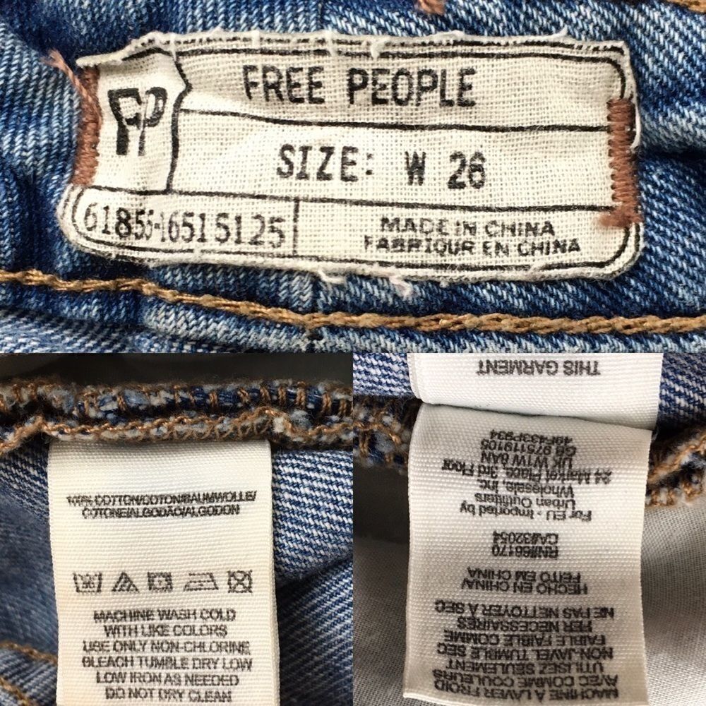 FREE PEOPLE Denim Shorts Distressed Rolled Hem 26 - Picture 5 of 5